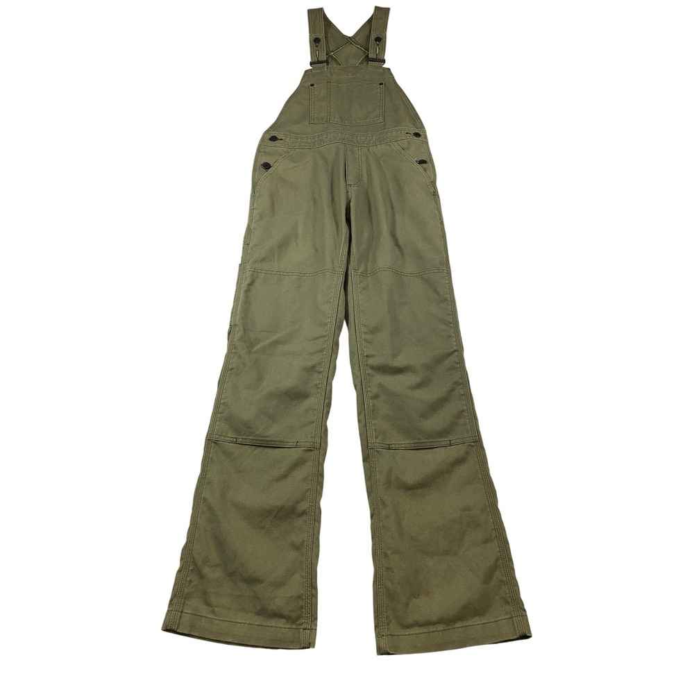 Patagonia W's All Season Hemp Canvas Bib Overalls Fatigue Green XS Wide Leg